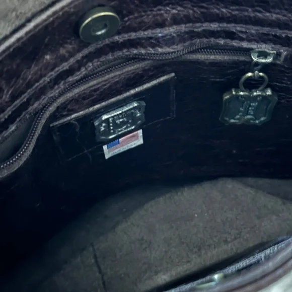 Vintage 💖 BellaAna Leather Purse with genuine turquoise inlays. 💎 One of a kind. - Picture 16 of 16